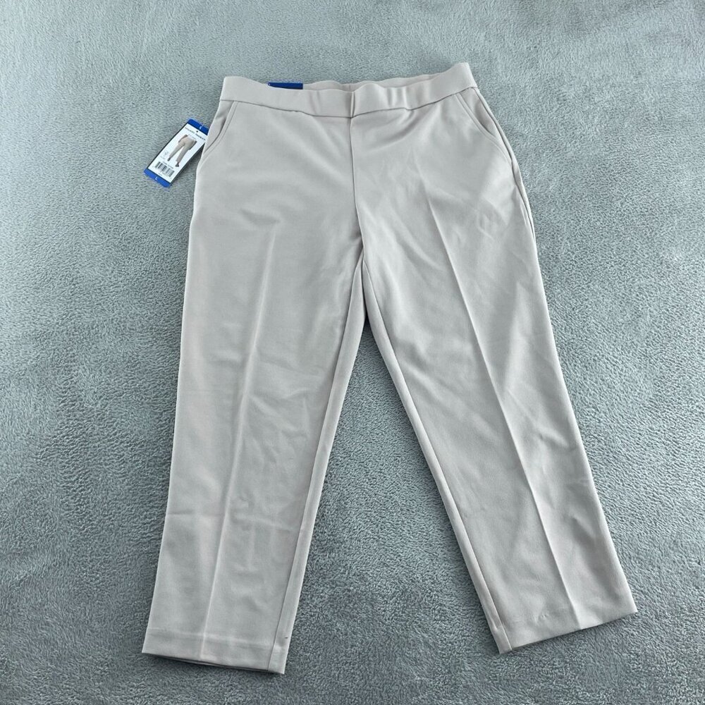 Hilary Radley Womens Beige Stretch Cropped Pants L 26 Inseam NWT 1972
